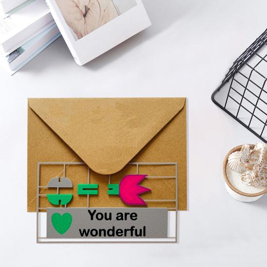 Yousheng 3D Printed Flower Ornament You Are Wonderful Assembly Tulip Table Sign with Base Home Office Desktop Decoration Ornament