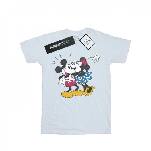 Disney Womens/Ladies Mickey Mouse Mickey And Minnie Kiss Cotton Boyfriend T-Shirt