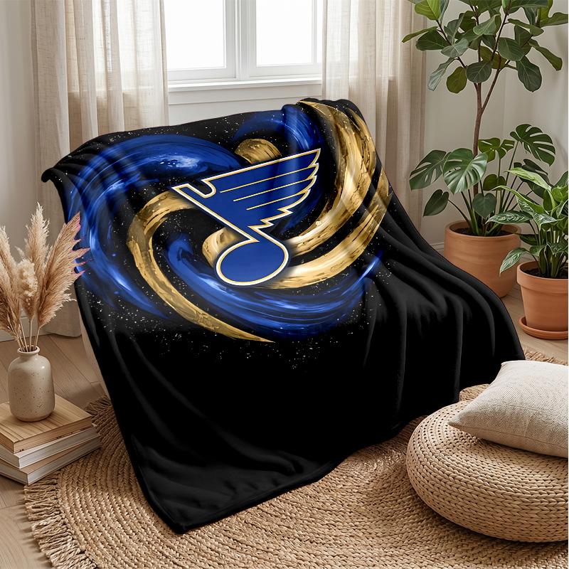 St. Louis BluesPrinted Flannel Blanket Cozy Skin-Friendly Warm Throw for Couch Bed Indoor Daily Use