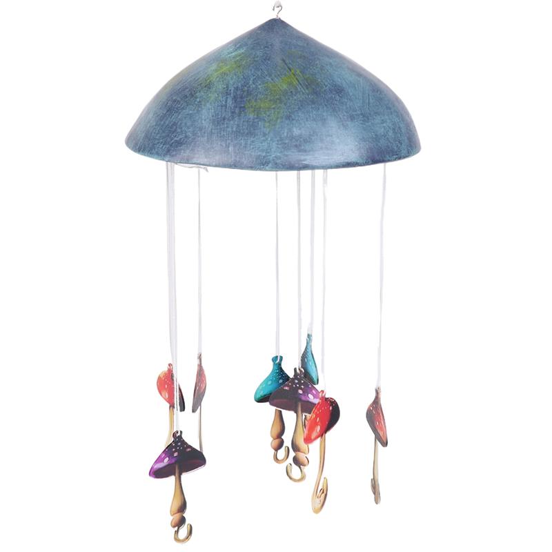 Mushroom Campanula Handmade Art Resin Mushroom Wind Chime Colorful Mushrooms For Outdoor Indoor Decor Patio Balcony Garden
