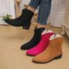 Распродажа женской обуви 2024 года, модные женские ботинки с боковой молнией, зимние замшевые однотонные короткие бочонки на низком каблуке, большие размеры, Botas De Mujer
