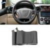 Для Kia Carnival II Grand Carnival 2006 - 2014 Оплетка на руль автомобиля Ручная строчка Черная Перфорированная Обложка из микрофибры