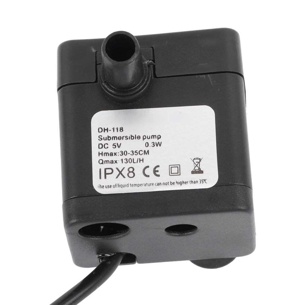 Pet Fountain130L/H Replacement Water Pump Ultra Quiet Operation Removable Long Lifespan Pump