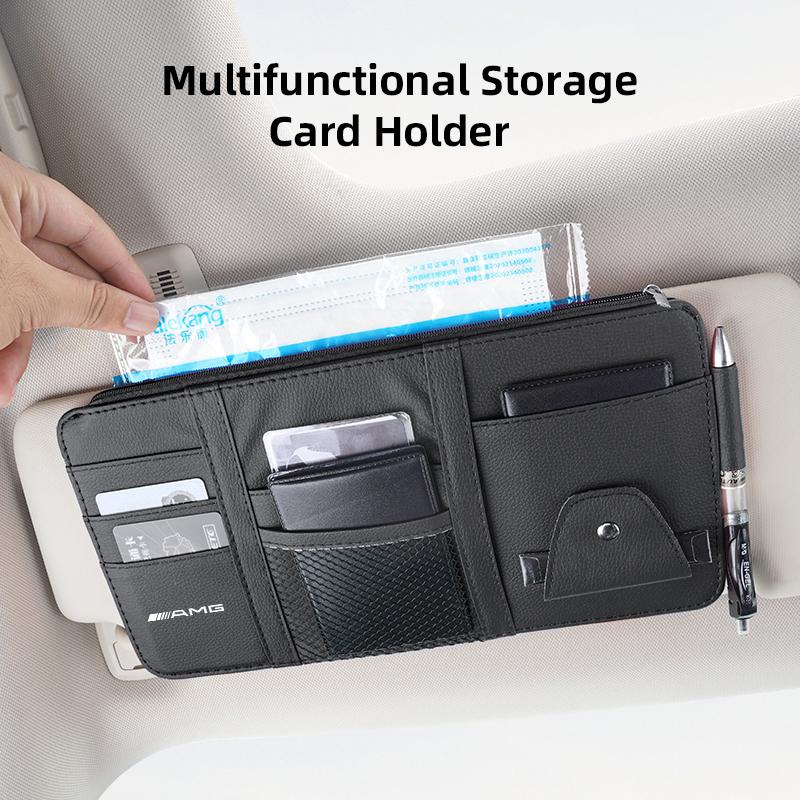 JBCR1 For Mercedes Benz AMG Car Sun Visor Organizer Multi-Pocket Accessories Car Decal W214 W205 W204 W206 W213 W212 W211 W222 W221 W1