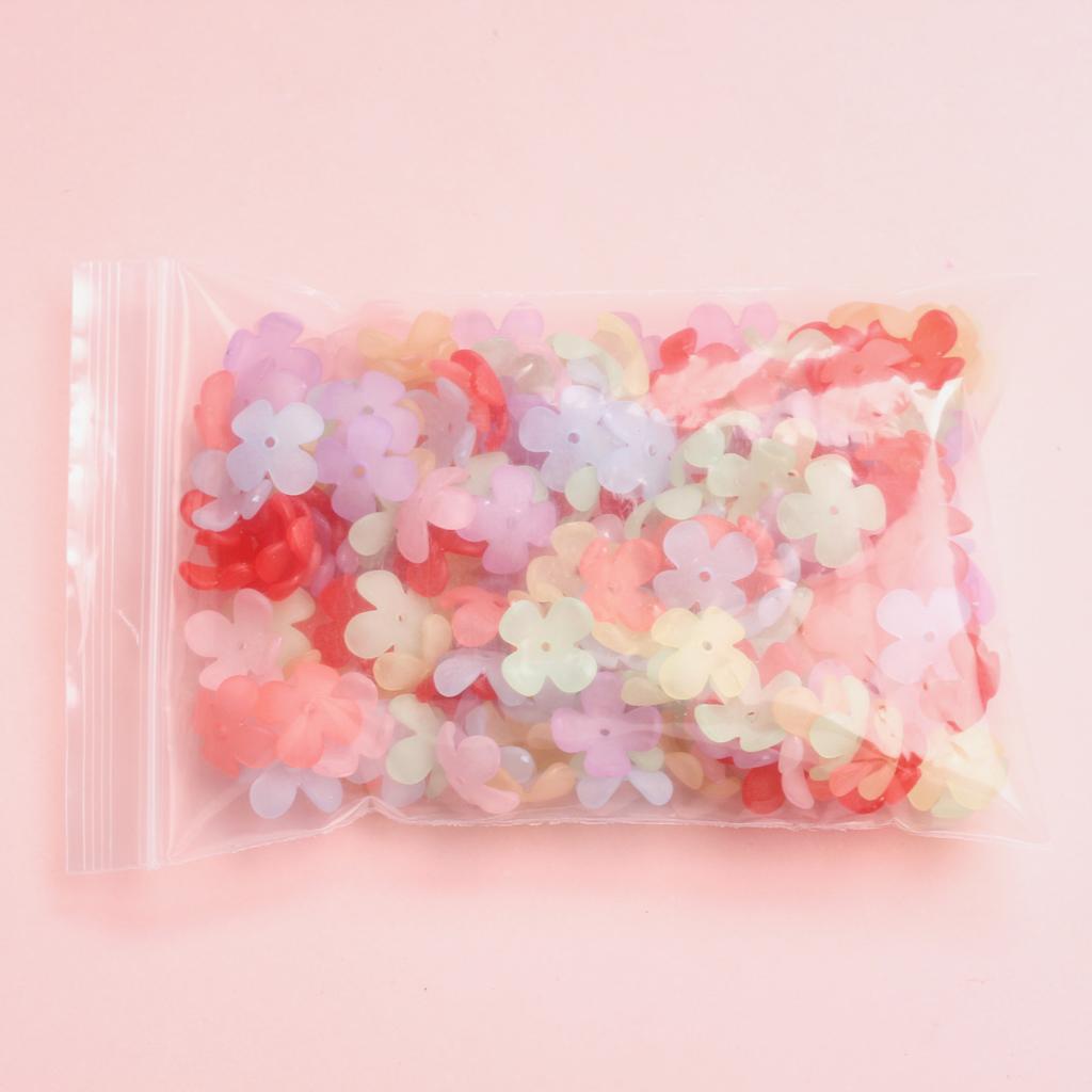 Unisex Fashion Frosted Beads 200pcs Bracelet Necklace Floret Receptacle Fashion Warm Color Handmade Acrylic DIY Jewelry Accessories Materials 15mm