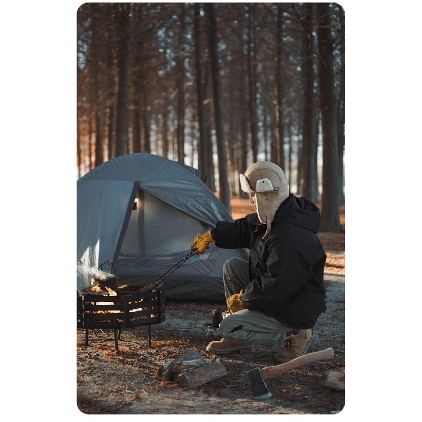 ShineTrip Новая кочерга для костра на открытом воздухе, утолщенная, противоожоговая, из углеродистой стали, для пикника, барбекю, легкая, портативная