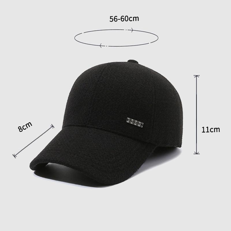 Men's Middle-aged And Elderly Baseball Cap Warm Velvet Cap Outdoor Coldproof Warm Cap With Ear Protection Cotton Cap
