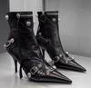 Fashion Luxury Designer Women Slim Ankle Boots Fashion Elegant Pointed Toe Shoes Thin High Heel Women's Morder Short Booties