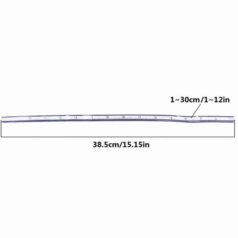 1Pc30Cm изогнутая линейка для шитья мягкая гибкая английская и метрическая шкала линейка инженерный чертежный инструмент швейные принадлежности