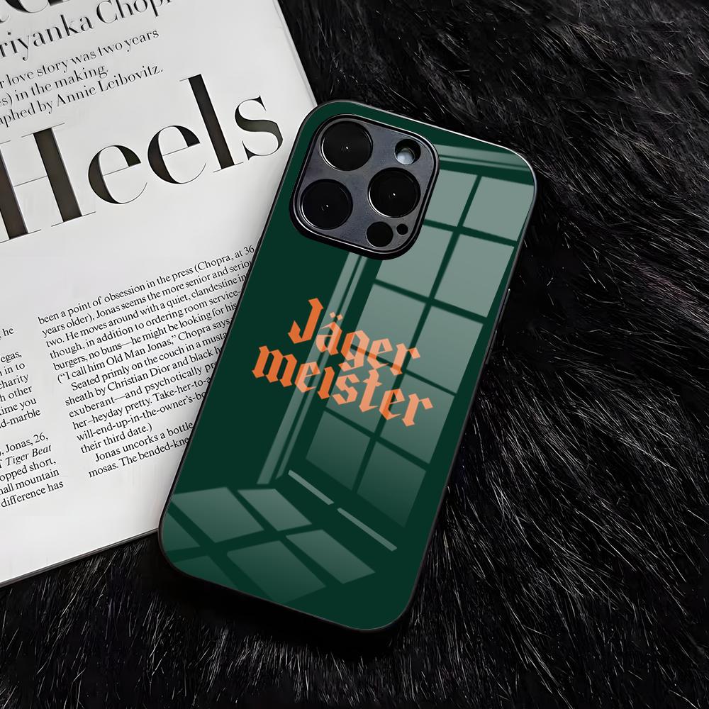 Горячий чехол для телефона J-Jagermeisters для IPhone 17 Air 16 E Pro Max 15 14 13 Mini 12 Pro 11 Max Plus Черная стеклянная крышка