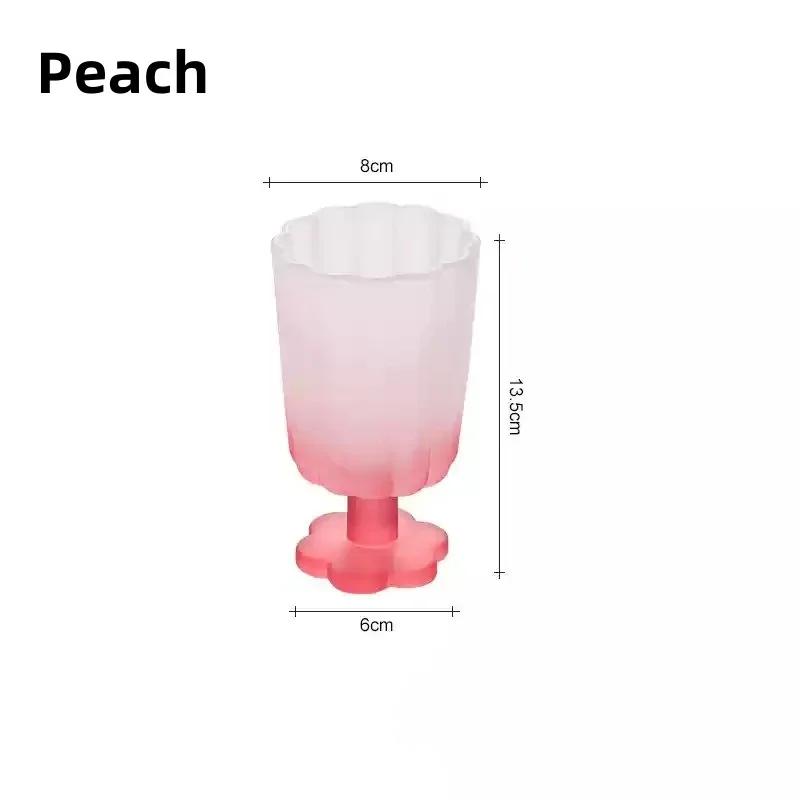 Colours Glass Cup Flower-shaped Goblet Ice Cold Juice Dessert Wine Iced Coffee Glass Cup House Bar Party Drinkware Gift Cups