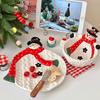 Рождественская тарелка-снеговик, керамическая атмосферная десертная тарелка, рождественский подарок, креативная и милая тарелка