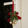 Christmas Tree Green Plant Hanger Christmas Bell Pendant Velvet Bow Hanging