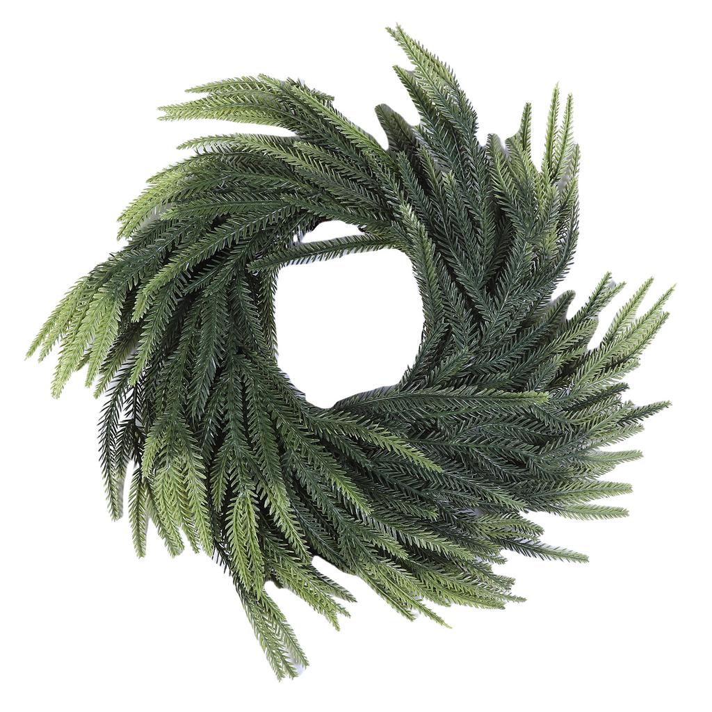 Xmas Wreath Outdoor Front Door Decoration Lifelike Simulated Pine Needle Wreath 40cm