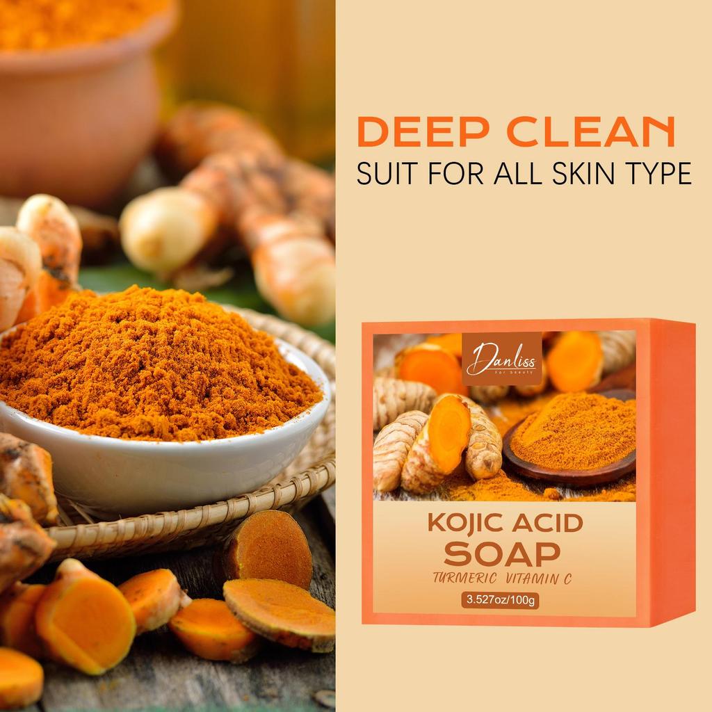 Kojic Acid Soap With Vitamin C and Vitamin E-Deep Cleansing and Nourishing the Skin, Prevents Dryness, and Maintains Softness,100g