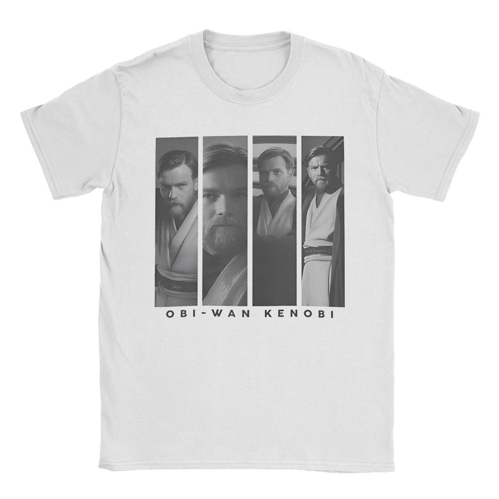 Космическая футболка Оби-Вана Кеноби Мужская 100% хлопок Креативные футболки Круглый вырез Иисус Ретро Коллаж Футболки Одежда с коротким рукавом С принтом