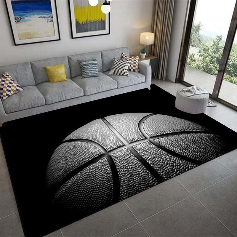 Sports Court Carpet Living Room Coffee Table Floor Mat 3D Bedroom Bedside Blanket Football Basketball Floor