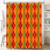 GAEPattern Shower Curtain Waterproof Fabric Decorative Bathroom Accessories Set for Home Decoration Green Orange Argyle Plaid