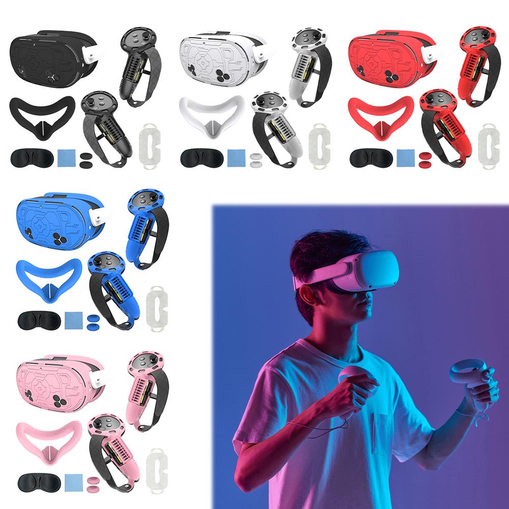 7 шт. Аксессуары для VR Защитный чехол Противоударный для Meta Quest 3S Аксессуары для VR Ударопрочные Рукоятки контроллера Чехол Оболочка для VR