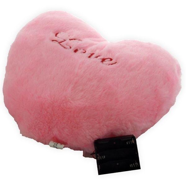 Светодиодная подушка в форме сердца, розовая подушка