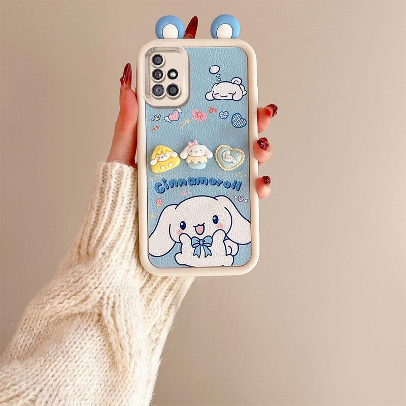 KEYSION Милый чехол с 3D-мультяшным изображением уха для Samsung A51 4G с браслетом, мягкий силиконовый противоударный чехол для задней панели телефона Galaxy A51 4G