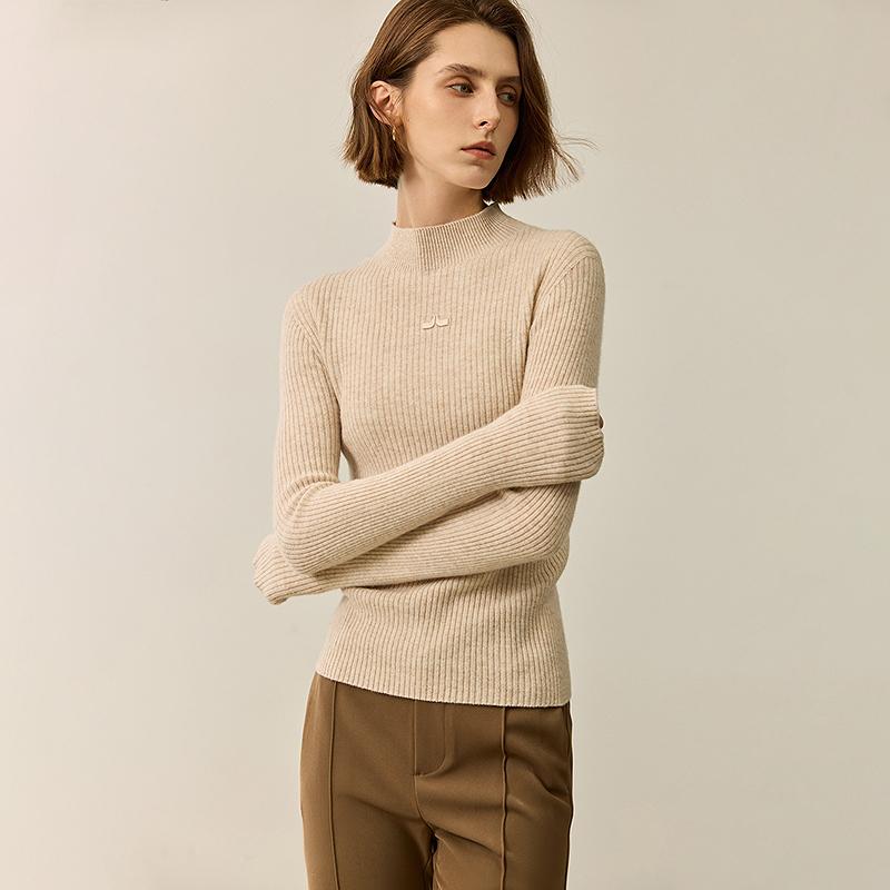 LILY slim fit inner half high neck knit sweater