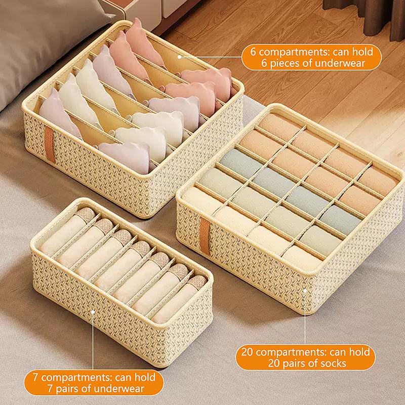 Underwear Storage Box Foldable Storage Box Pants Underwear Sock Organizer Clothes Compartment Box