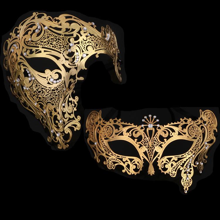 Металлическая маска-полулицо с блестящими украшениями для свадеб, Хэллоуина и мероприятий