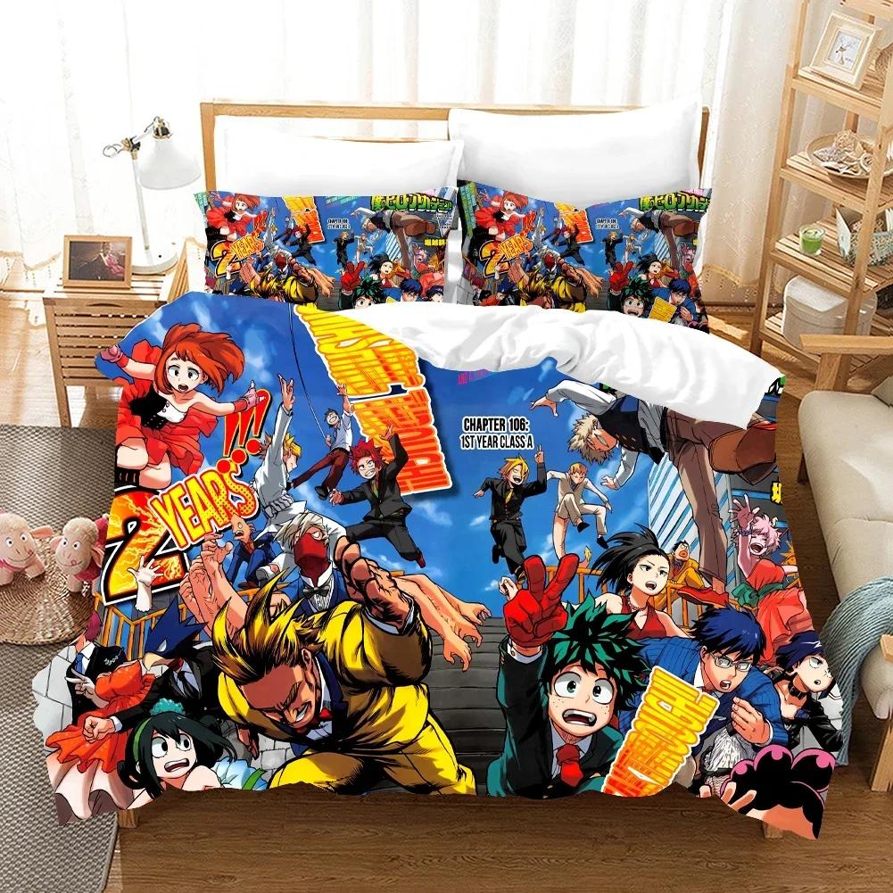 Anime Printed My Hero Academia 3D Duvet Cover Bedding Set Comforter Linen Pillowcases Home Decor Single Double Twin King Queen