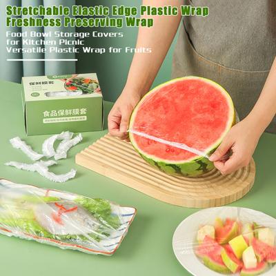 100 шт. пластиковые крышки для мисок, многоразовые эластичные крышки для хранения продуктов, полупрозрачные цвета, эластичные крышки для хранения мисок для еды для кухни, пикника