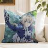 Violet EEvergarden Anime Cushion Cover Natural Linen Double Sided Print  Throw Pillow Case for Sofa Couch Home Decor