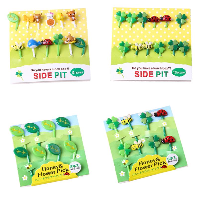 8/12 шт. детские палочки для фруктов, иголки, зубочистки, мини-творческие мини-кремы с фруктами, тортом, десертом, вилками для еды, декор коробки для завтрака, аксессуары для бенто