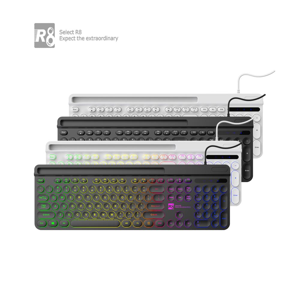 104 Keys Gaming Keyboard Wired Keyboard With RGB LED Back Light Middle Size Keyboard for PC Gamer