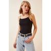 Женская черная трикотажная блузка с веревочными ремнями, 2 шт.