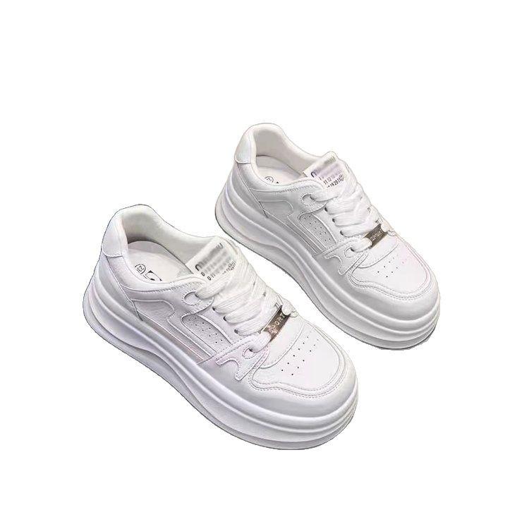 2025 весна новая кожа белые туфли туфли на платформе ретро мода универсальная повседневная обувь легкая спортивная обувь кеды