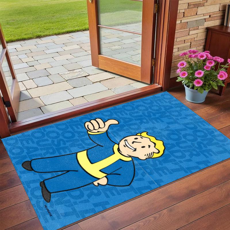 Crystal Velvet Rug Soft Non Slip Indoor Floor Mat Home DecorFallout Vault Boy