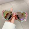 Heart Shaped Sunglasses Stylish Cute Multicolor Mirror Women Shades Trendy Retro Brand Design Fashion Gradient Eyewear