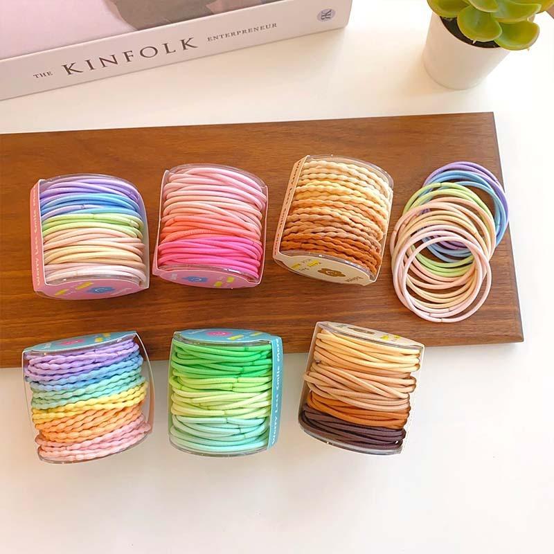 Hair Ring Thread Head Rope High Pony Tail Hair Rope Rubber Tendon Children's Rubber Tendon Girls' Hair Rope Elastic Hair Ring Colored Hair Rope