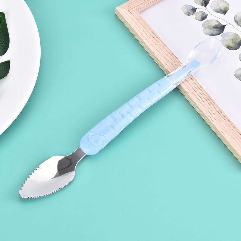 1 шт. ложка для кормления ребенка с двойной головкой, скребок для чистых фруктов, детская ложка