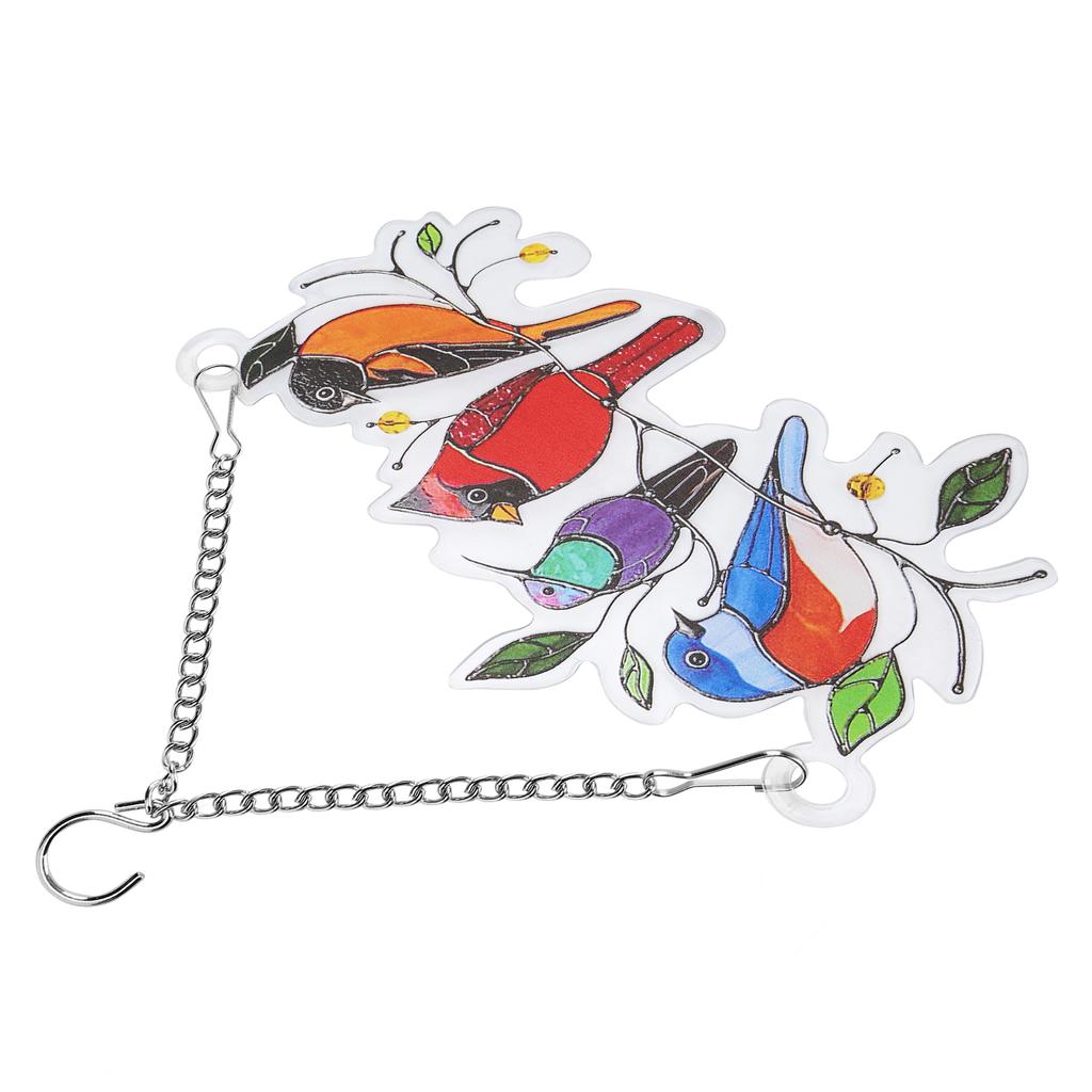 Birds Stained Window Hangings Multicolor Birds Shape Hanging Ornaments for Windows Door