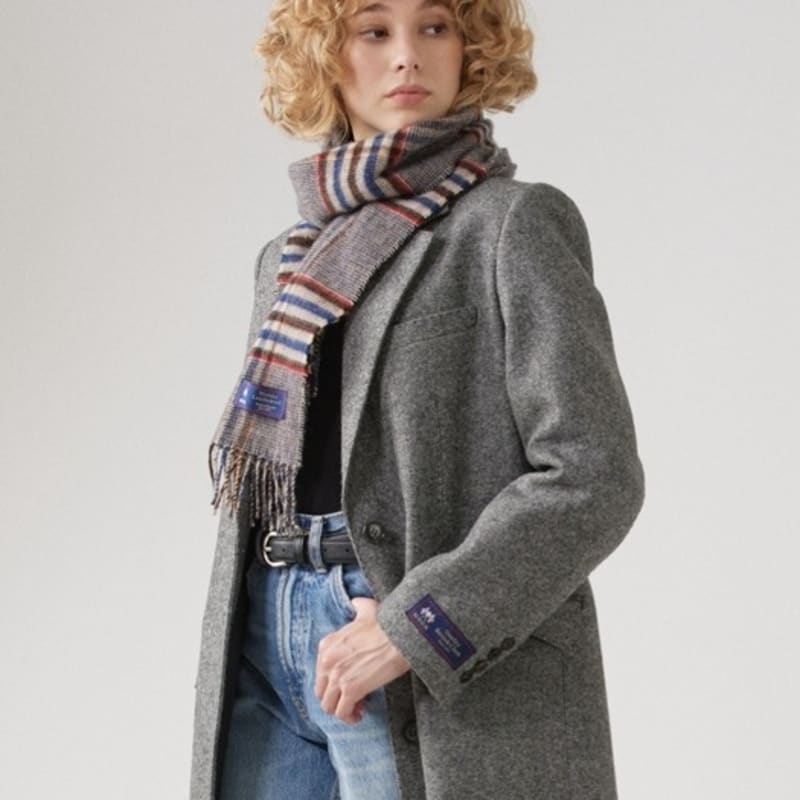 ABRAHAM MOON Шарф из мериносовой шерсти 25 см - Харрисон Красно-коричневый