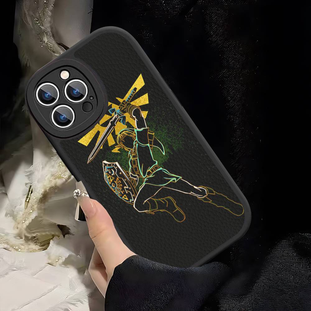 Hot Game The Legend Of Zeldas Leather Phone Case For IPhone 16 14 15 Pro Plus 13 12 11 Pro Max Silicone Cover