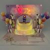Fireworks Effect Happy Birthday Card Blowable Led Candle Birthday Cake Postcards  Mom