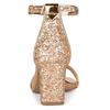 Allegra K Women's Open-Toe Ankle Strap Sandals with Shiny Chunky Heels, Rose Gold, Size 25.5cm