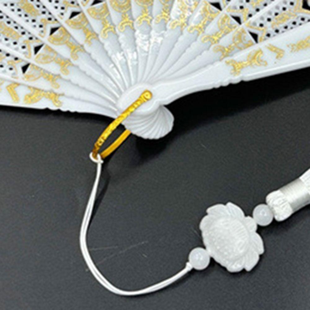 Lolita Feather Fan with Pendant Dance Performance Fans Fashion Feather Folding Fan Wedding Gift