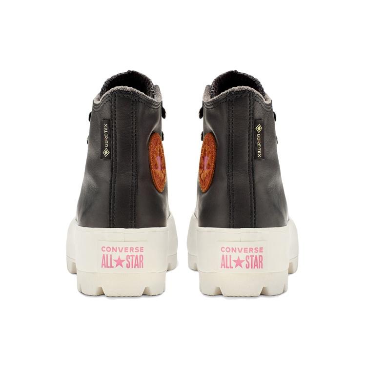 Converse Chuck Taylor All Star Lugged Waterproof Leather High Top Thick Sole Black White Women's 565006C