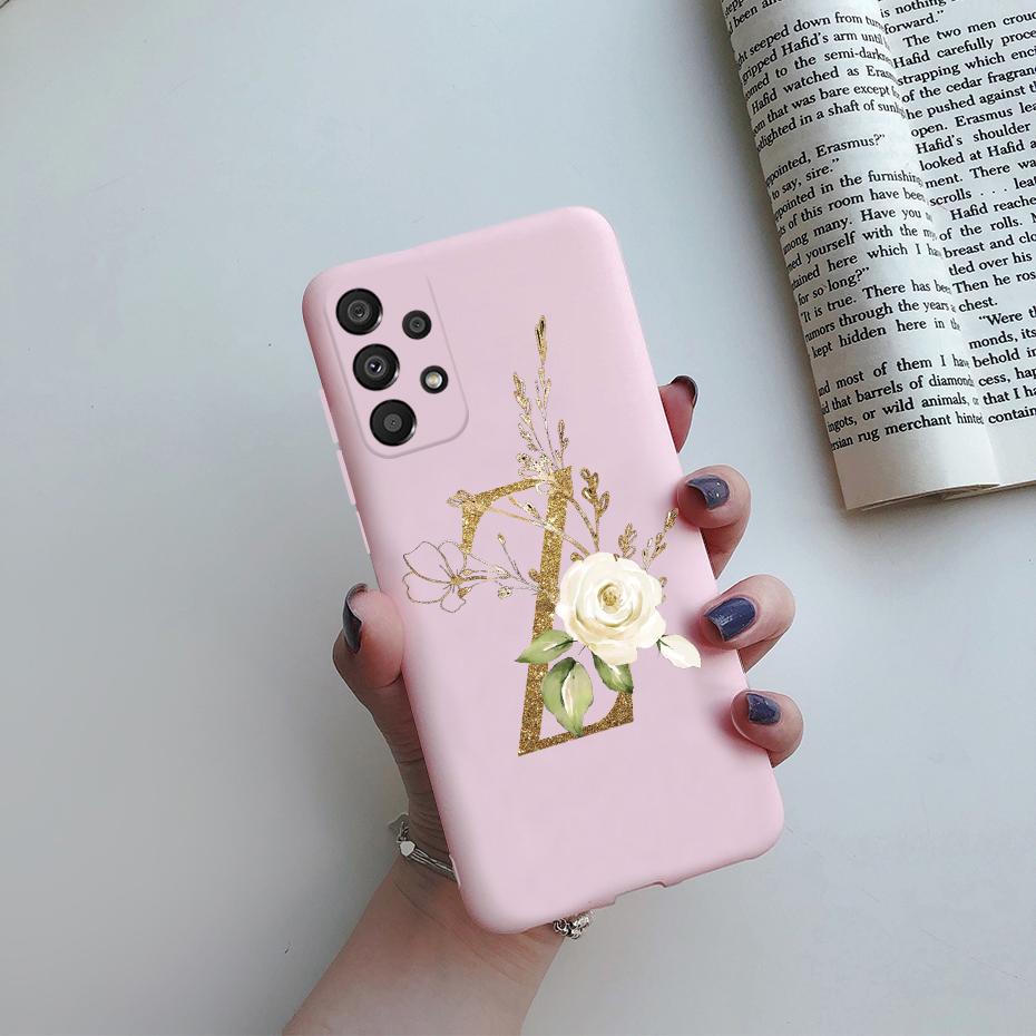 For Samsung Galaxy A53 5G Case A536B Cute Letters Silicone Soft Fundas Matte Cover Phone Case For Samsung A53 A 53 5G Coque Capa