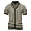 2025 Summer New Men's Short Sleeve Knitted Polo Stripe Fashion Business Polo Shirt for Men