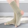 1 Pair Toeless Yoga Socks with Non-slip Gripper Breathable Moisture-Wicking Ballet Dance Fitness