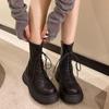 Женские ботинки Мартина 2025 новые весенне-осенние одинарные ботинки в британском стиле короткие ботинки на толстой подошве милые крутые тонкие французские короткие ботинки